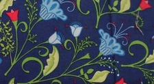 Heidi Grace Designs Blue Red Stylized Floral 1 1/2 yds