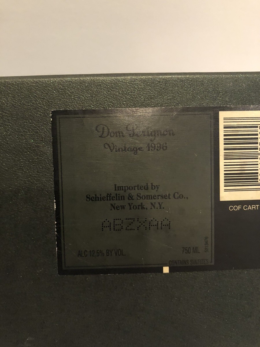Vintage 1996 Cuvee Dom Perignon Champagne Empty Box Vintage 1996 Cuvee Dom Perignon Champagne Empty Box