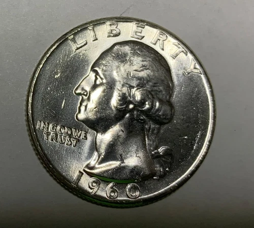 1960 P Washington Brilliant BU Silver Quarter Actual Photo of Coin CP10797