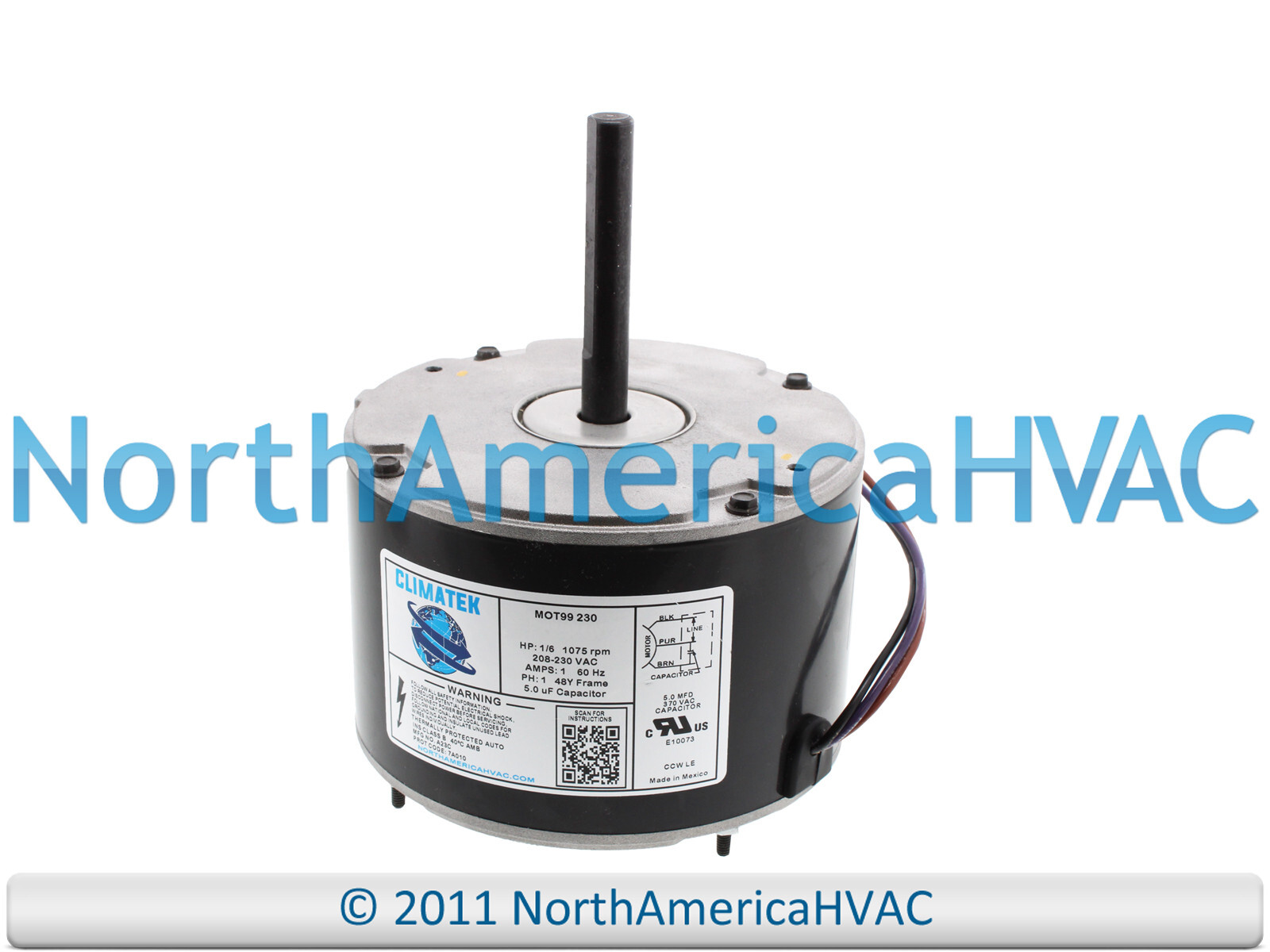 ClimaTek Condenser Fan Motor Fits Goodman Amana Janitrol B13400252