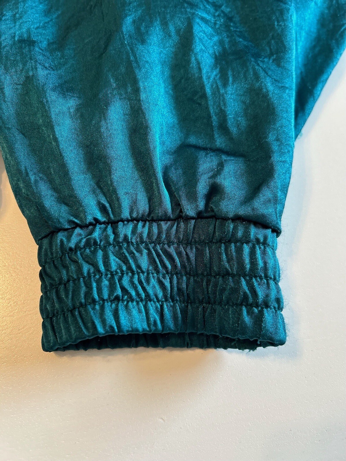 Vtg Bomber Jacket Nylon Crazy Pattern Womens L 80… - image 10