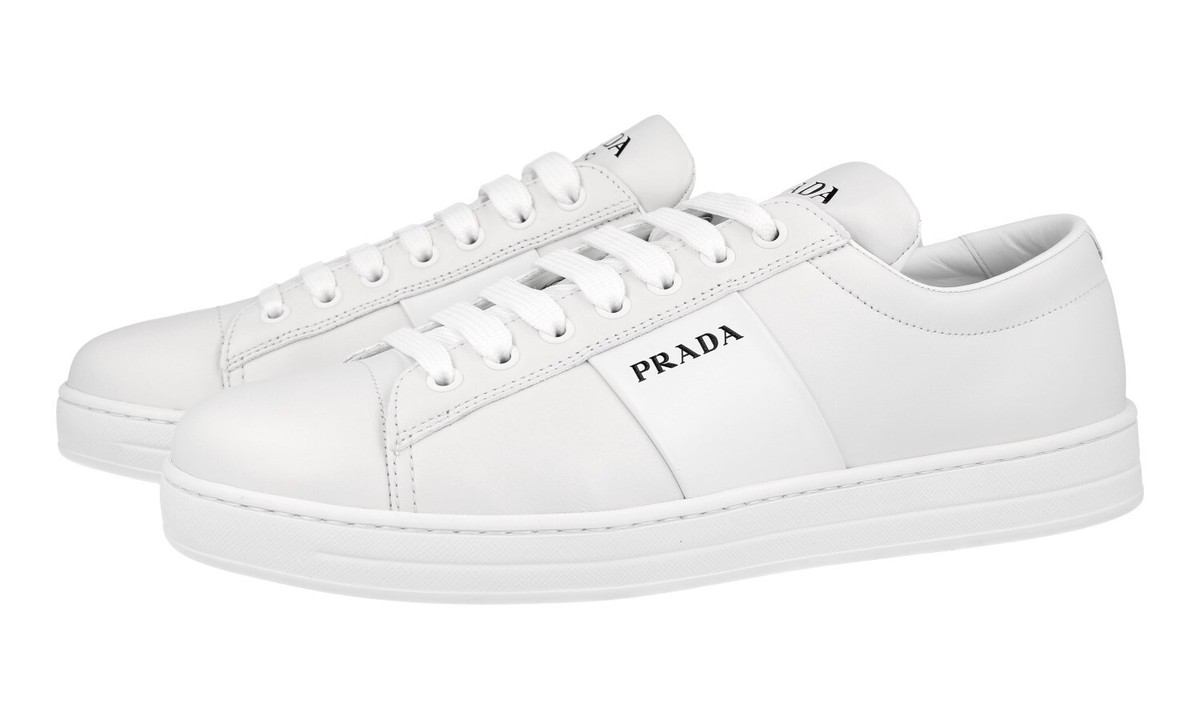 PRADA DOWNTOWN AVENUE SNEAKERS SHOES 2EE389 WHITE LEATHER US PRADA DOWNTOWN AVENUE SNEAKERS SHOES 2EE389 WHITE LEATHER US