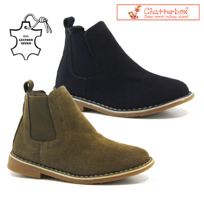 NEW BOYS KIDS SMART CASUAL LEATHER CHELSEA DEALER SCHOOL ANKLE BOOTS SHOES  SIZE UK