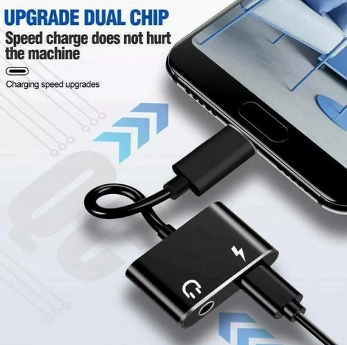Type-C to 3.5mm Jack AUX Audio Headphone USB-C Charging Adapter Splitter Cable - Zdjęcie 3 z 4