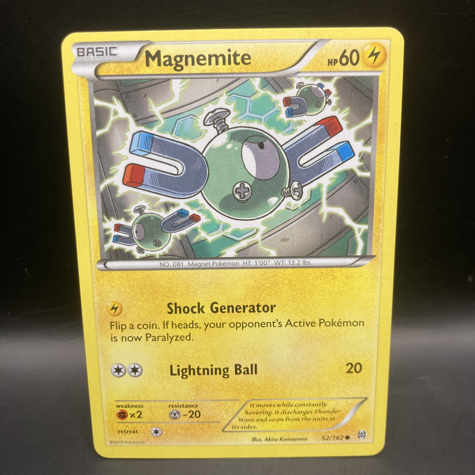 MAGNEMITE 52/162 NON HOLO COMMON POKEMON CARD 2015