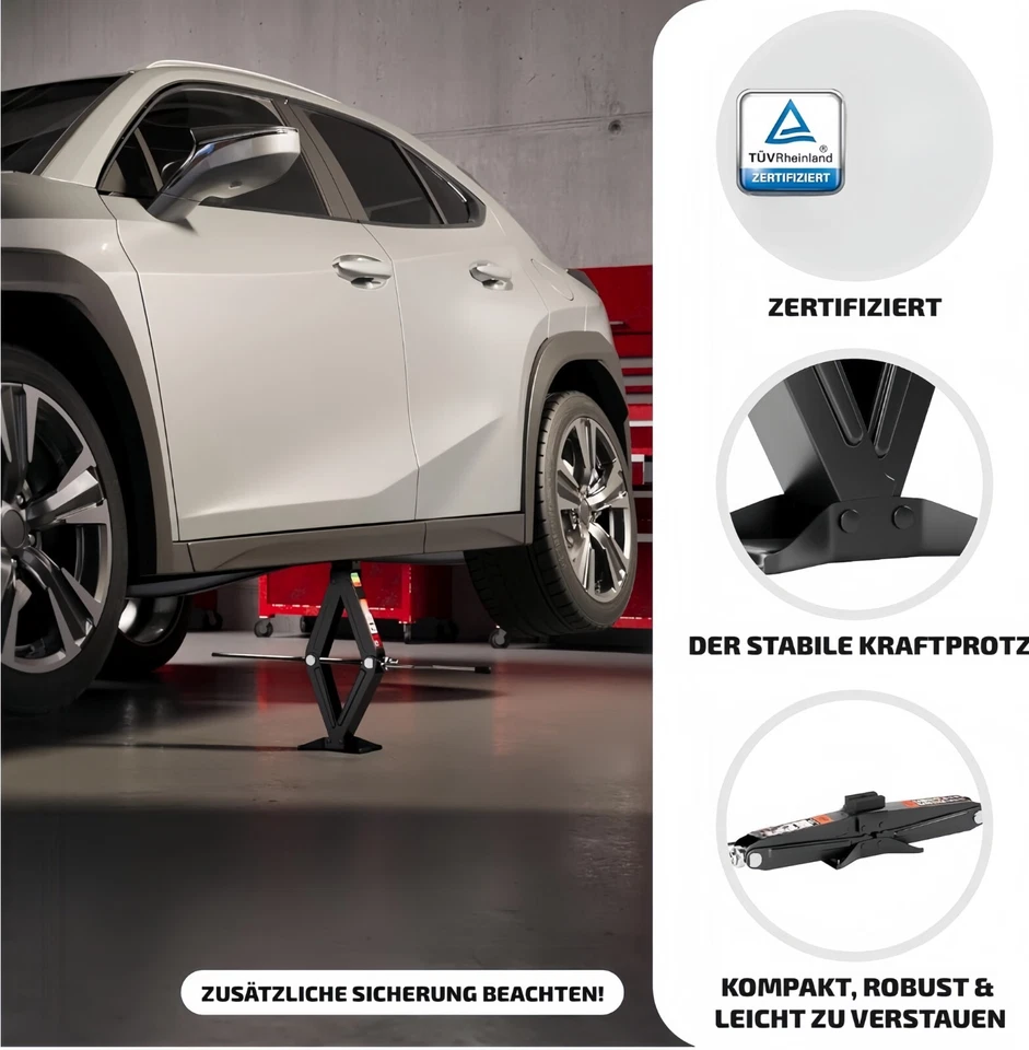 ersatzrad notrad 19" fur Mercedes Glc mit Wagenheber Schlüssel und Tasche 145/80 - Bild 4 von 4