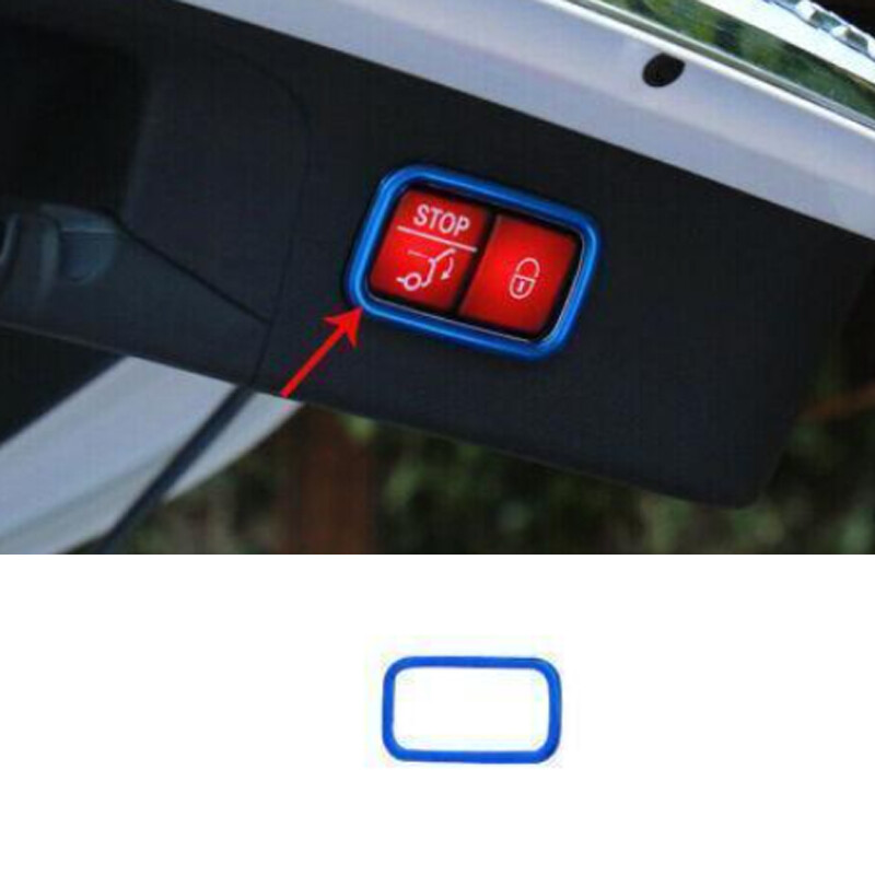 Blue Steel Back Door Tailgate Switch Frame Trim For Mercedes-Benz GLC 2016-2022