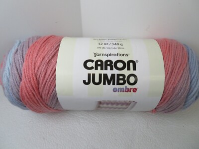Blush & Blue 19014 Caron Jumbo Yarn Yarnspirations Ombre Pink Blue Lavender 12oz
