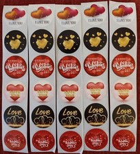 30PC. HEART - VALENTINE'S DAY - LOVE 2 STICKERS - ENVELOPE SEALS