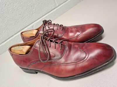 Florsheim Belfast Shoes Wing Tip Oxford Burgundy 14227-601 Size 10.5 EEE