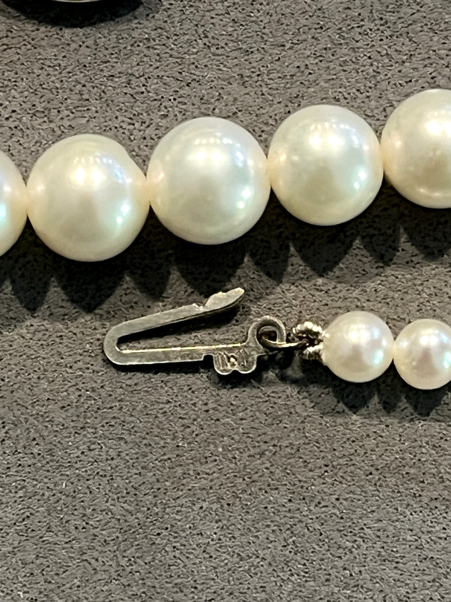 IMI Sterling Filigree Clasp Genuine Japan Akoya 4.2 ~ 7.8 mm Pearl
