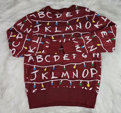 Mens Stranger Things Christmas Ugly Sweater Sweatshirt (L) Abc Netflix 
