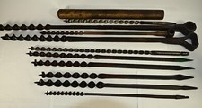 Vintage Forged Spiral Long Augers x10 Eye Augers x3 Square Shank x7 Timber Frame