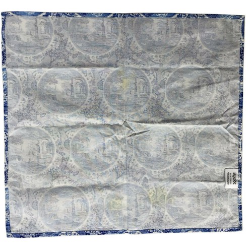 Set of 12 SPODE "Blue Italian" Print Cotton Napkins 16" x 17" Blue