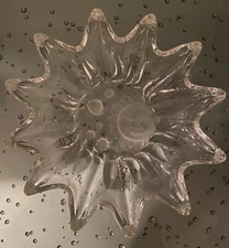 Celestial Art Glass Bowl Etched Sun, Stars, Planet Neiman Marcus Home BEAUTIFUL