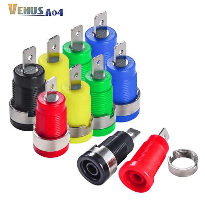 PEAKELECT 10PCS Safety 4mm Binding Post Connector Banana Socket Panel Mount Test Probe