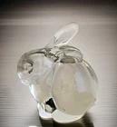 Vtg. Fenton Art Glass Rabbit Clear Bunny Paperweight Figurine 3.5” Collectible
