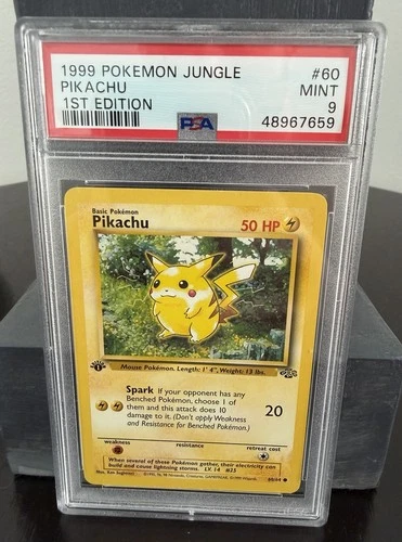 Pokémon 1999 Jungle Pikachu 1st Edition PSA 9 Common 60/64 English