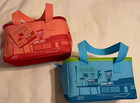 New with Tags! Set of 2: Trader Joe's Mini Insulated Tote Bag - BLUE & PEACH — photo 7