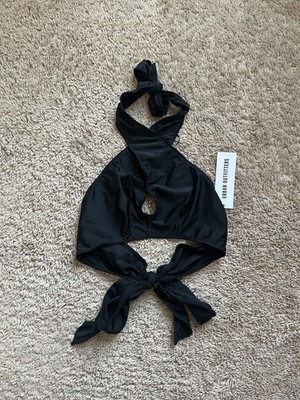Out From Under Sorelle Twist Halter Bra Top in Black Size SMALL NEW!