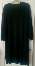Black Ribbed Knit Midi Dress  – Size LARGE