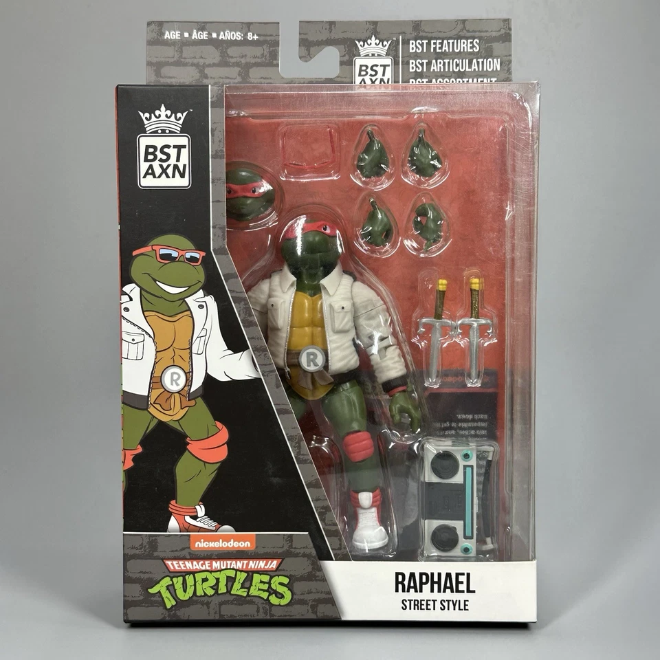 Paquete de 4 figuras de acción BST AXN TMNT Street Style Letterman Jacket 5" - Nuevo Foto 2 de 4
