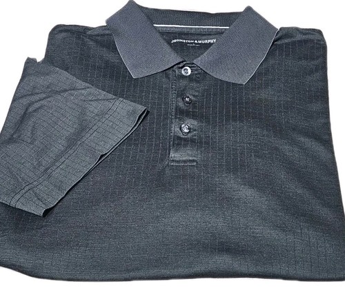 Neu! JOHNSTON MURPHY-Char.Black PIMA Cttn/Spdx, Mens SS, Summer Polo Shirt(L)