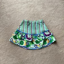 HANNA ANDERSSON GIRLS SKIRT,140,10, STRIPED/ FLORAL, ACTIVEWEAR, ELASTIC WAIST
