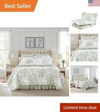 Elegant Twin Quilt Set in Reversible Floral Design - Cotton Bedding Essentials