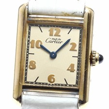 Auth Cartier Must Tank SM Quartz Women's Watch 21mm Square Dial SC925 3