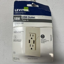Leviton 3.6A USB Dual Type A In-Wall Charger with 15 Amp Tamper-Resistant Outlet