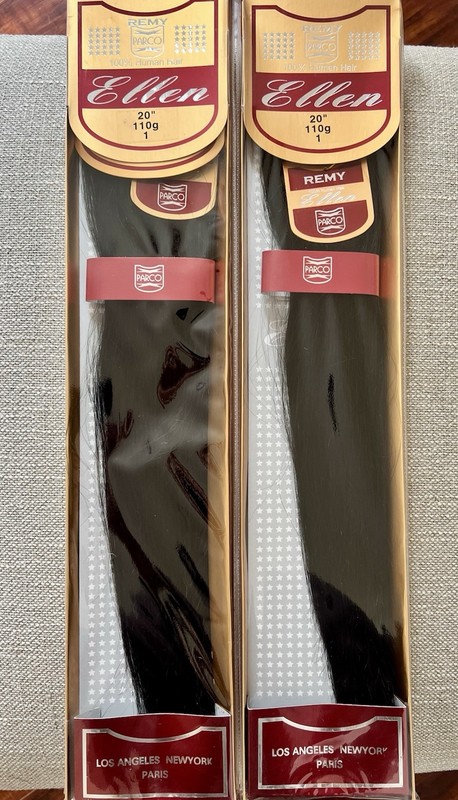 NEW REMY 2-Pack 100% Human Hair Extensions: 20” 110g X 2, Black 1, Straight
