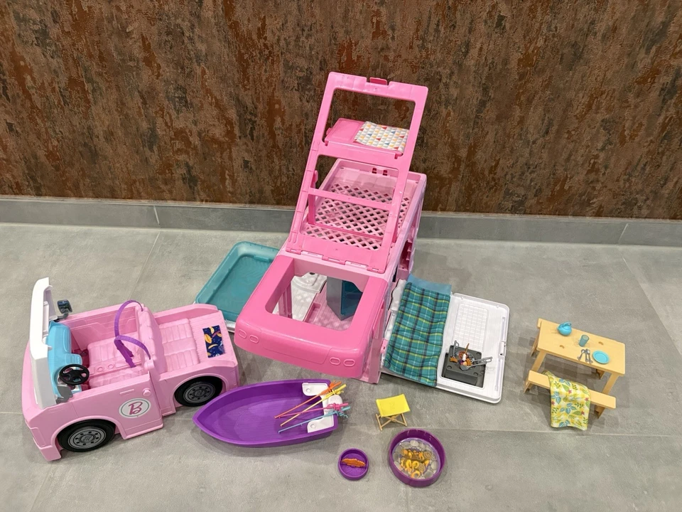 Barbie Abenteuer Camper 3in1 mit Boot Und Pool - Bild 3 von 4