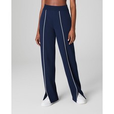 SPANX AirEssentials Navy Blue Pique Straight Leg Pant with Pockets Women's Sz M