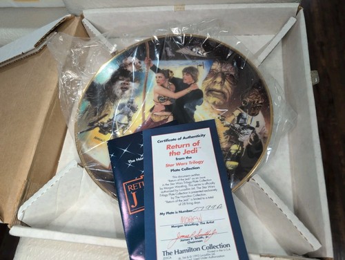 Star Wars Return of the Jedi Collector Plate 1993 Hamilton Trilogy COA 0799A