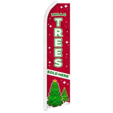 X-Mas Trees Sold Here Swooper Flutter Advertising Feather Flag Christmas Flag