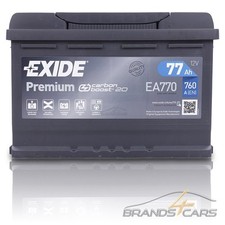 EXIDE AUTOBATTERIE 12V 77Ah STARTERBATTERIE 760A EA770 PREMIUM CARBON BOOST