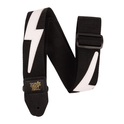 Ernie Ball White Lightning Bolt Premium Guitar/Bass Strap