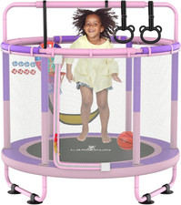 60 Inch Kids Trampoline with Safety Net and Accessories 6-in-1 Toddler Indoor