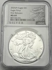 2025 (P) $1 American Silver Eagle w/ Eagle Privy Mark First Releases NGC MS69