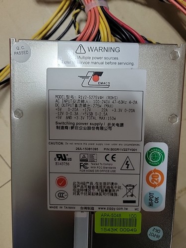 Zippy EMACS R1V2-5275V4H Power Supply Cage W/ 2x R1V-2275V PSU - Picture 2 of 6