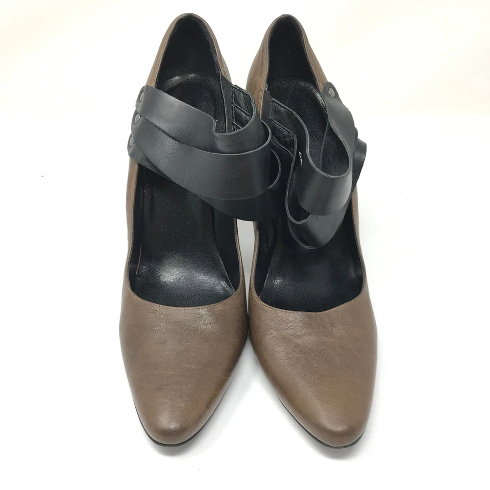 Zapatos de salón Mary Jane 7 For All Mankind para mujer talla 10 cuero punta puntiaguda marrón negro Foto 4 de 4