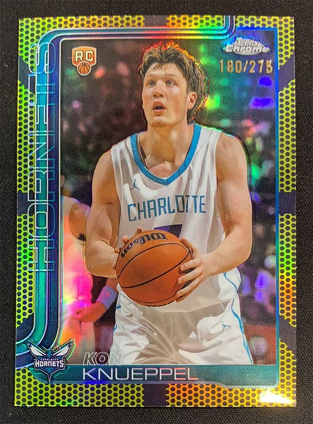 2025-26 Topps Chrome Kon Knueppel #254 Yellow Basketball Border Rookie RC /275
