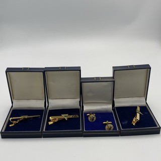 Warrington Wolves Tie Clips & Cufflinks Lot in Boxes Rugby League