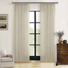 Linen Pinch Pleated Curtains 2 Panels 40"W x 80"L Pack of 2 ,