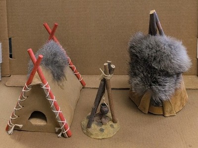 Indianer, Abschlag, Zelt und Lagerfeuer Setup, Globe Craft (Toronto)