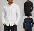 Threadbare Mens Long Sleeve Utility Grandad Collar Shirt