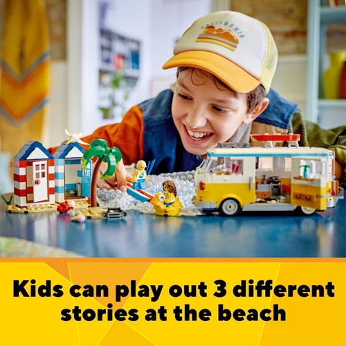 LEGO Creator 3-in-1 Beach Camper Van Building Kit Transforms Camper into Ice Cre - Picture 5 of 8