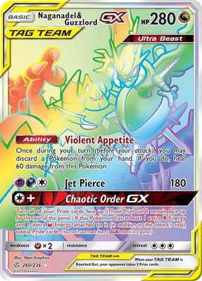 Naganadel & Guzzlord GX - 260/236 - Pokemon Cosmic Eclipse Sun & Moon Secret NM