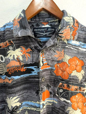 Camisa Newport Azul Tradición Americana Hawaiana Floral VW Bus Para Hombre Talla S Playa